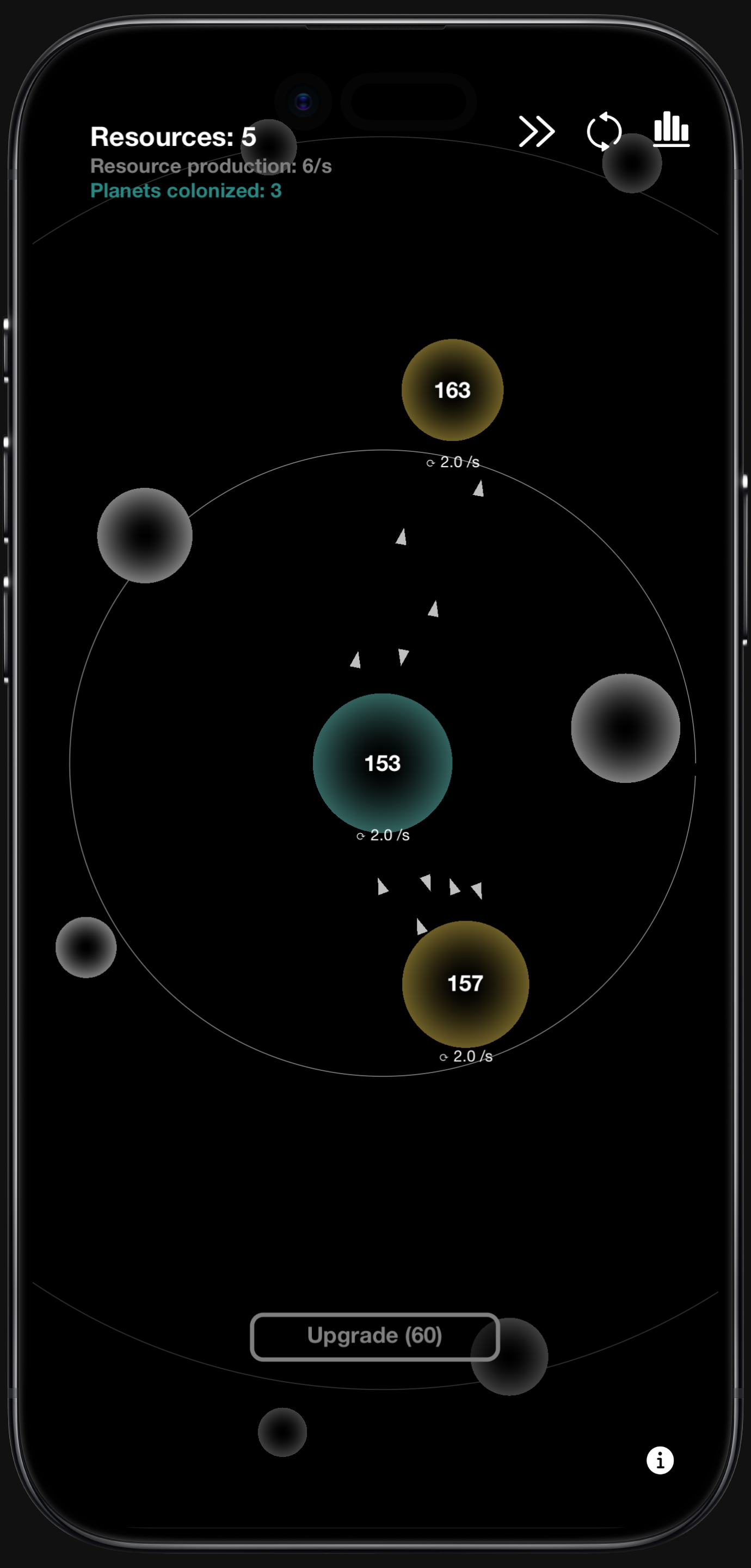 Space Expansion game at the beginning of a new space empire